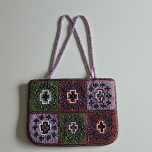 Multicolor Beaded Shoulder Bag